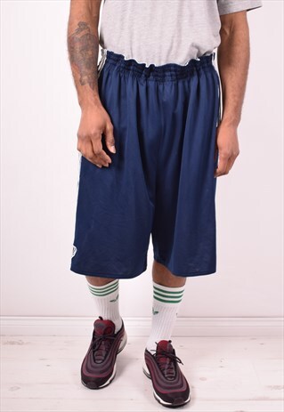 ADIDAS MENS VINTAGE SHORTS XXL NAVY BLUE 90S
