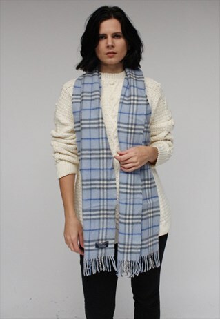 VINTAGE LAMBSWOOL CHECKED SCARF -AS04