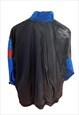 BLUE BLOCK COLOUR  STRIPE 80S NO NAME SHELL JACKET 