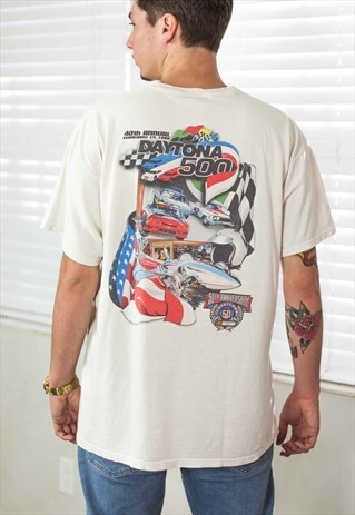 VINTAGE NASCAR T-SHIRT LOGO 90S XL 8.9