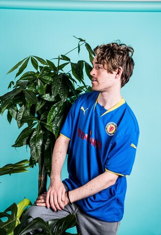 VINTAGE 1990S BLUE PUMA FOOTBALL SHIRT