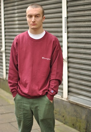 VINTAGE CHAMPION SPELL OUT LOGO SWEATER
