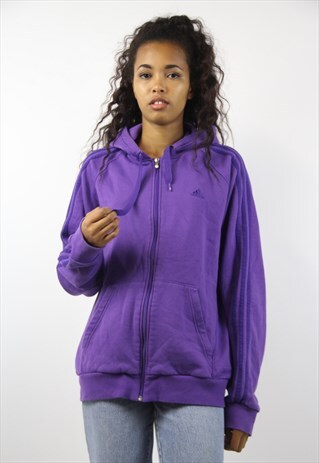VINTAGE ADIDAS PURPLE ZIP-UP HOODIE