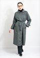 Vintage belted trench coat in grey