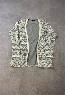 Vintage Knitted Cardigan Abstract Patterned Knit Shrug