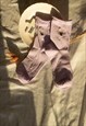 LILAC TULIP MOTIF EMBROIDERED SOCKS
