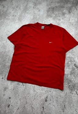 Vintage Nike Swoosh Red Tee Shirt Size XL XXL