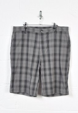Vintage Dickies Cargo Checked Shorts Grey W40
