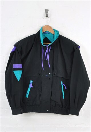 VINTAGE 80S WINDBREAKER JACKET LADIES MEDIUM