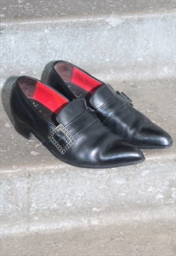 Vintage 60s Swedish Black Dress Buckle Shoes