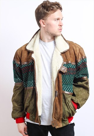VINTAGE AZTEC FLEECE LINED JACKET