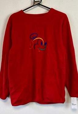 Red Disney Fleece Sweatshirt Womens's Large