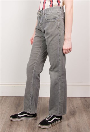 VINTAGE 90'S LIGHT GREY CORD TROUSERS
