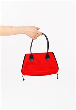 Vintage Y2K Red Canvas Mini Zip up Bag