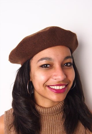 BROWN WOOL BERET