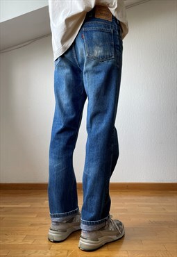 Vintage LEVIS Jeans Washed Denim 80s Blue / Orange Tab