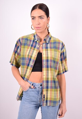 GAP WOMENS VINTAGE SHIRT XL MULTI CHECK 90'S