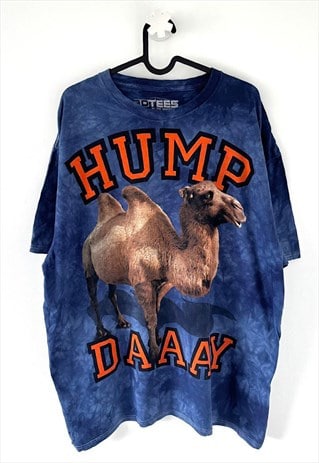 The mountain camel hump day tie dye blue T-shirt XL