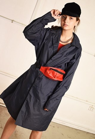 70'S RETRO NAVY BLUE FESTIVAL GARM RAIN JACKET PARKA