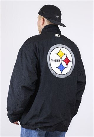 VINTAGE MENS STARTER STEELERS BIG LOGO JACKET