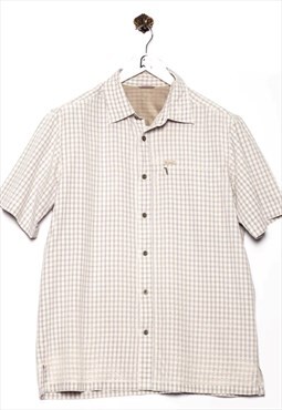Vintage Columbia Short Sleeve Shirt Classic Look Beige/Check