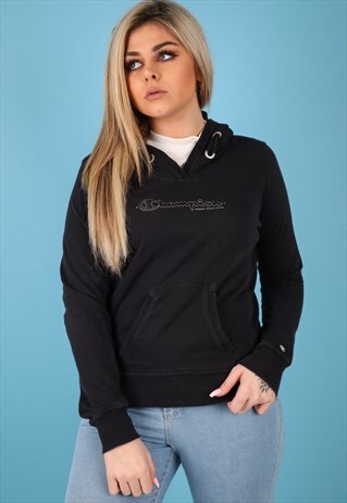 VINTAGE CHAMPION HOODIE IN BLACK NH82
