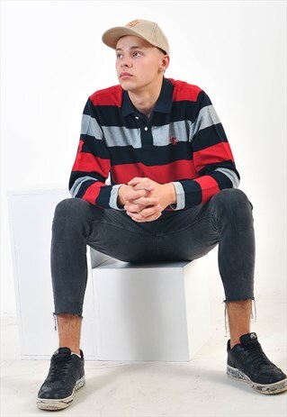 VINTAGE STRIPED LONG SLEEVE POLO SHIRT