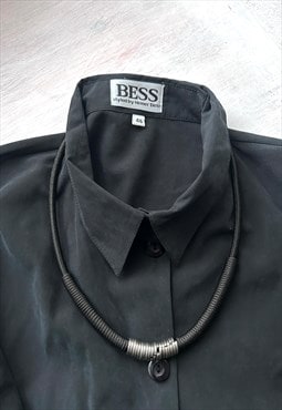 Basic Minimal Black Stainless Powerful Necklace 