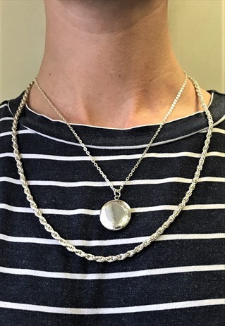 1990S VINTAGE SILVER PLATED NECKLACE SET