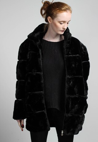 VINTAGE OVERSIZED FAUX FUR JACKET