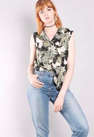 VINTAGE 80S HAWAIIAN SLEEVELESS SHIRT