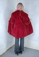 VINTAGE Y2K BAGGY PENNY LANE COAT JACKET RAVE IN BORDO RED