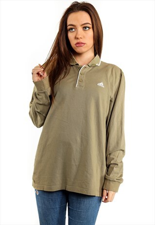 VINTAGE ADIDAS LONG SLEEVE POLO SHIRT T457