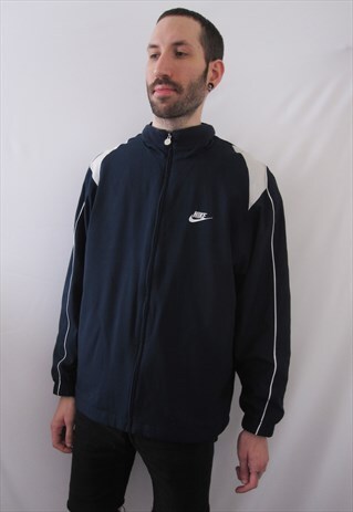 VINTAGE NIKE DARK BLUE WINDBREAKER JACKET MINIMAL