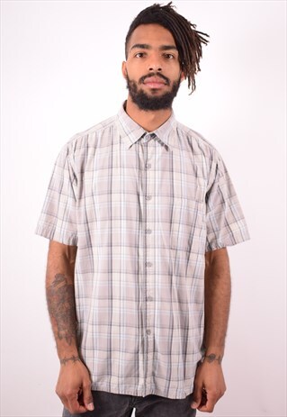 DICKIES MENS VINTAGE SHIRT XXL GREY CHECK 90S
