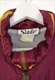 VINTAGE  CRAZY TRACK JACKET SLADE IN BURGUNDY L