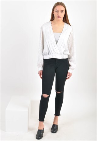 VINTAGE 90'S WHITE BLOUSE