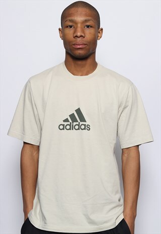 VINTAGE ADIDAS LOGO T-SHIRT BEIGE