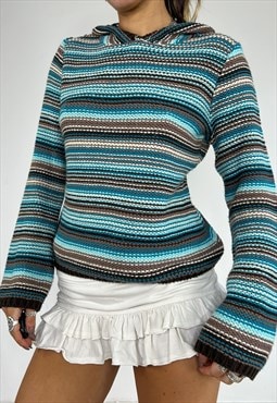 Vintage Y2k Hoodie Knit Crochet Boho Fairy Sweater Jumper 