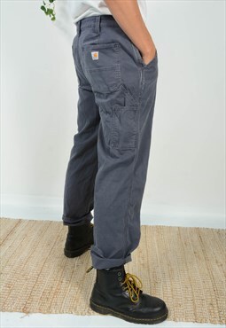 Vintage 90s Carhartt Workwear Cargo Trousers in Grey