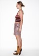 VINTAGE 90S HOUNDSTOOTH MINI SKIRT IN RED / WHITE