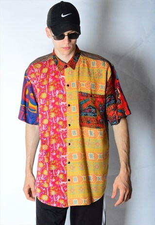 VINTAGE 80S COLOURFUL ABSTRACT SHIRT