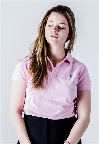 VINTAGE 90S POLO RALPH LAUREN POLO SHIRT IN PINK