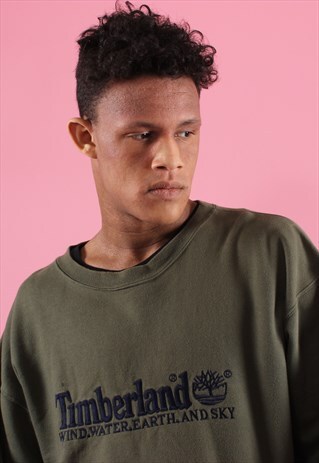 KHAKI TIMBERLAND EMBROIDERED SWEATSHIRT