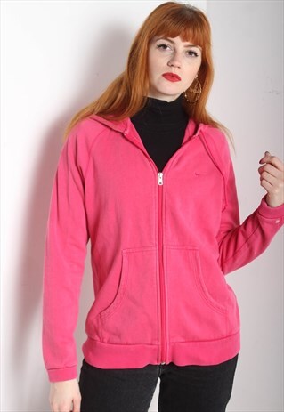 VINTAGE NIKE ZIP UP HOODIE FITTED PINK