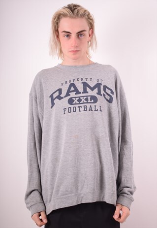 NFL MENS VINTAGE SWEATSHIRT JUMPER XL GREY 90S