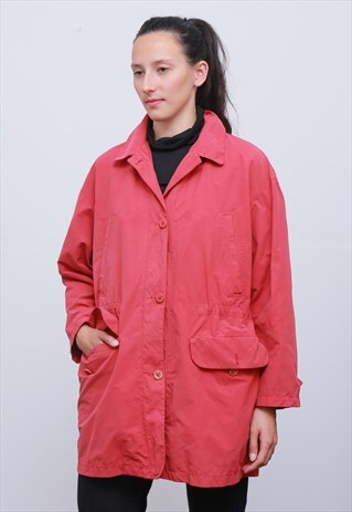 RARE VINTAGE 80'S RED BURBERRYS TRENCH COAT JACKET