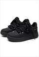 CHUNKY SOLE SNEAKERS HIGH PLATFORM BUTTERFLY SHOES IN BLACK