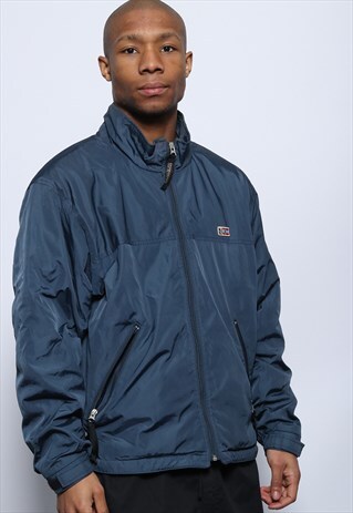VINTAGE NAPAPIJRI LOGO WATERPROOF JACKET BLUE