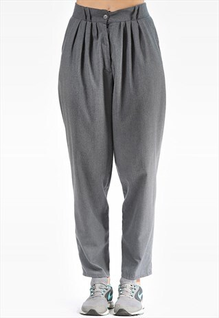 TAPERED PANTS VINTAGE HIGH WAISTED THIN WOOL